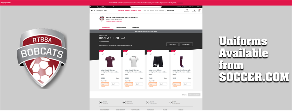 Uniforms Available from SOCCER.COM